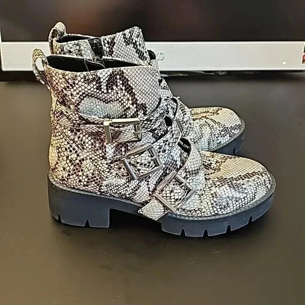 BP Snake‎ Skin Combat Boots
